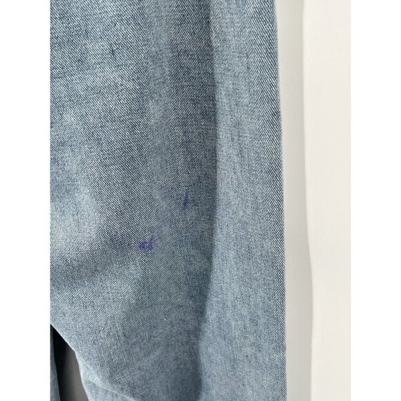 Romwe Wide Leg High Rise Jeans Light Wash Hearts Sz 4 Small - Picture 5 of 7